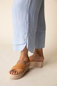 Habitat - Widel leg cropped pant with button detail