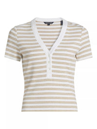 Veronica Beard - Dekalb Ribbed Henley T-shirt