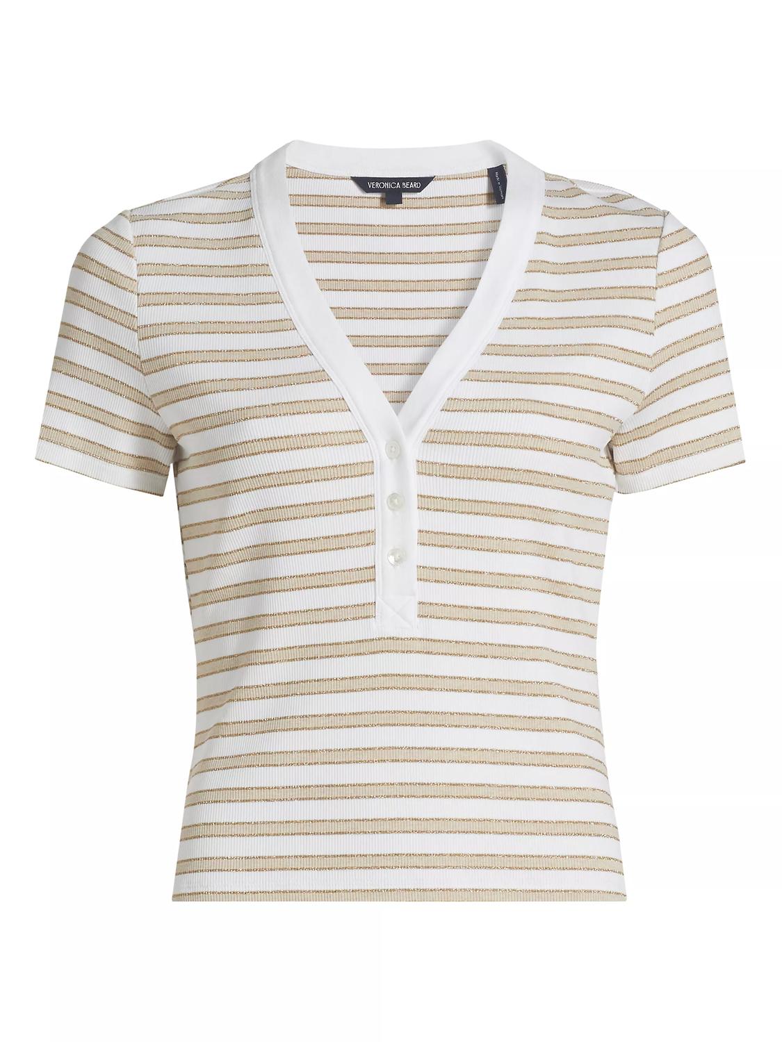 Veronica Beard - Dekalb Ribbed Henley T-shirt