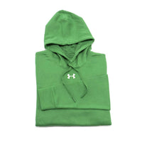 UNDER ARMOUR Men's Hustle Fleece Hoodie in team kelly green - men's shirt - detail view