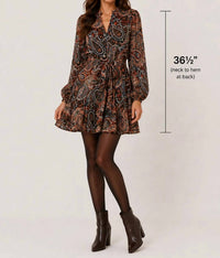 Papillon - Women's Paisley Long Sleeve Dress