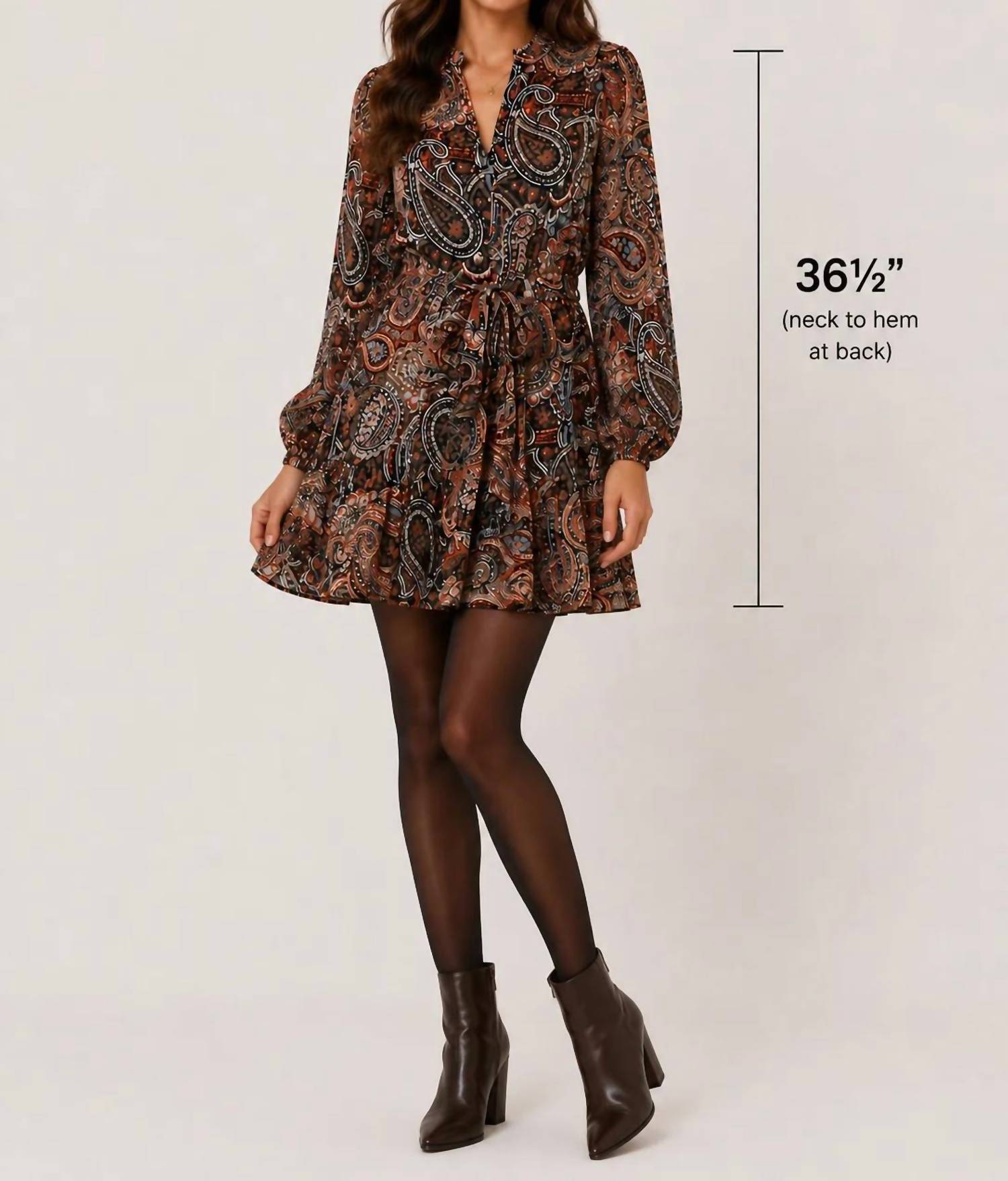 Papillon - Women's Paisley Long Sleeve Dress