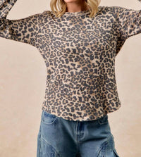 Bibi - Washed Waffle Thermal With Thumb Hole Top