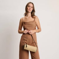 Moda Luxe - Straw Shoulder Barrel Bag