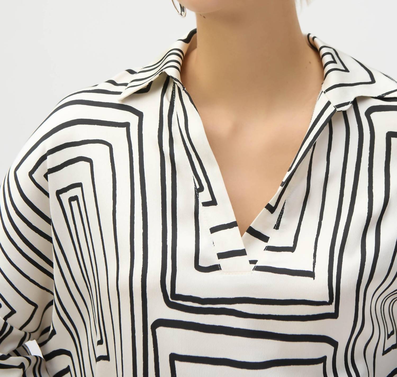 Joseph Ribkoff - Satin Geometric Print Boxy Top