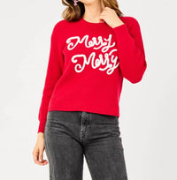 Mary Square - Merry Merry Chenille Script Sweater