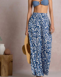 ELAN Wide Leg Flow Pant in blue coralina - women's pants