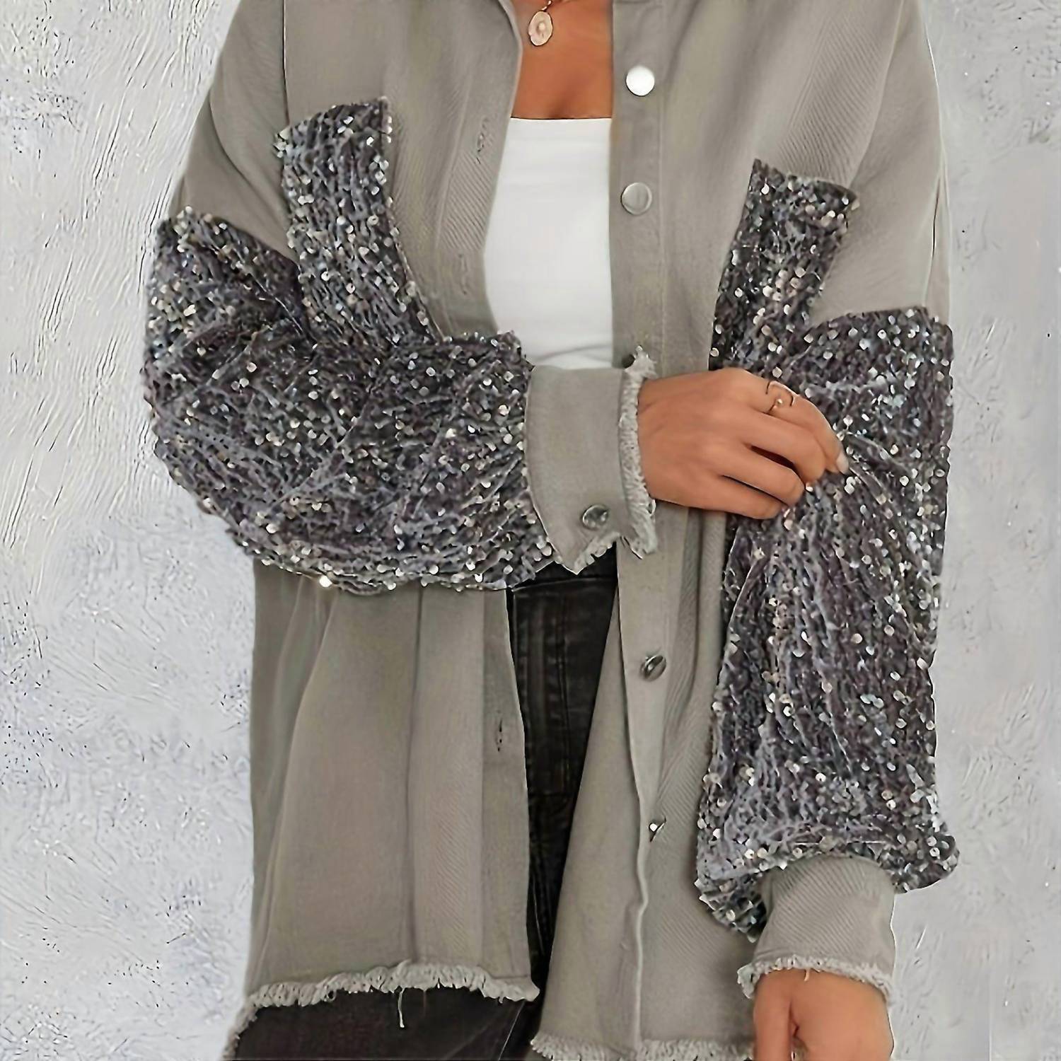 Color Theory - Sequin Sleeve Shacket