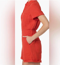 Joe's Jeans Gauze Shorts Romper in valiant poppy - women's pants - view 4