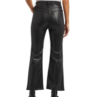 Rag & Bone Women's Casey High Rise Ankle Flare Jeans in coated black - women's jeans - detail view
