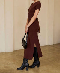 Le Lis - Blakely Back Tie Sweater Midi Dress