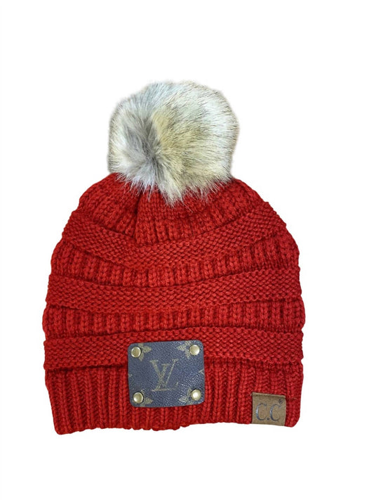 Keep It Gypsy - Women's CC Fur Pom Pom Beanie with LV Patch