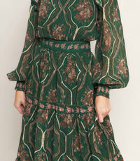 Flying Tomato - Printed Woven Midi Dress