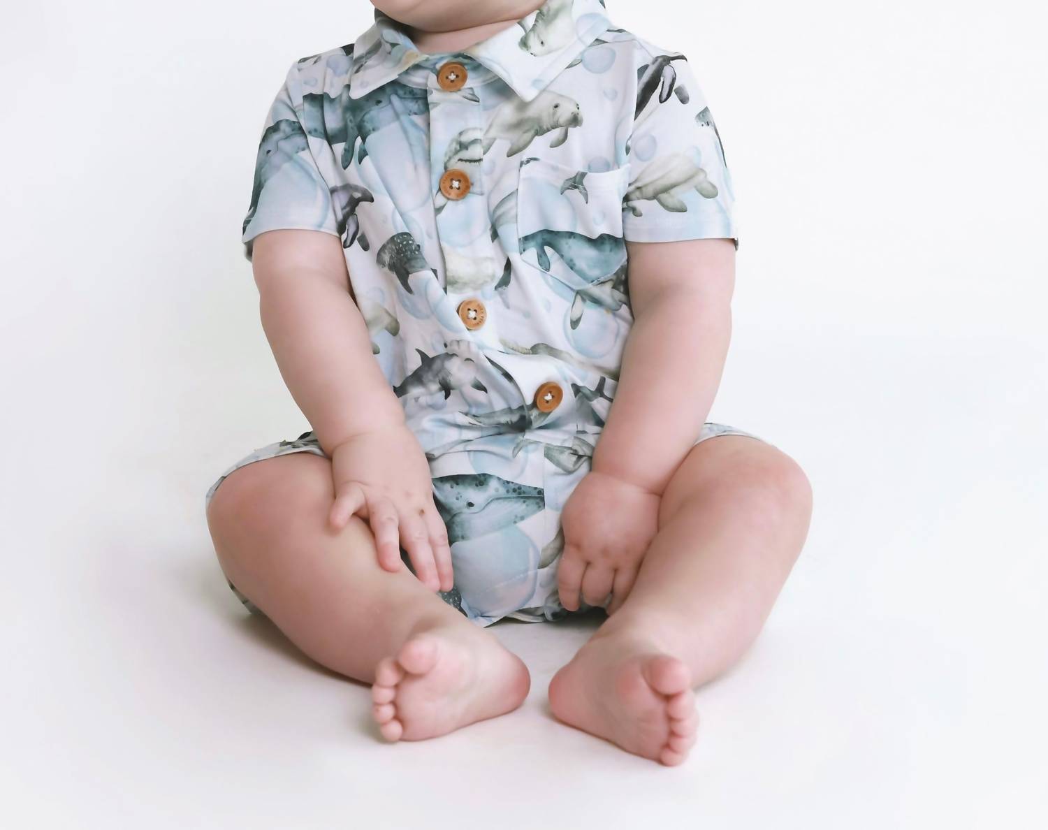 Posh Peanut - Boy's Sharkly Romper