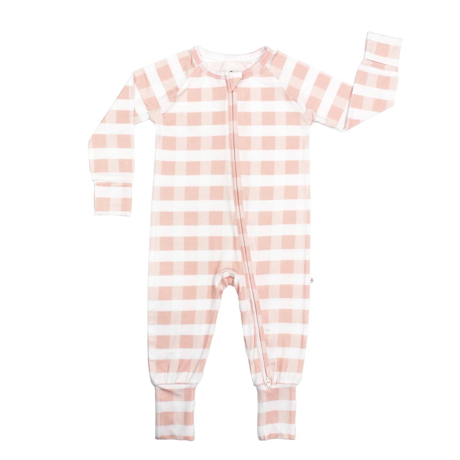Emerson And Friends - Gingham Bamboo Convertible Footie Romper