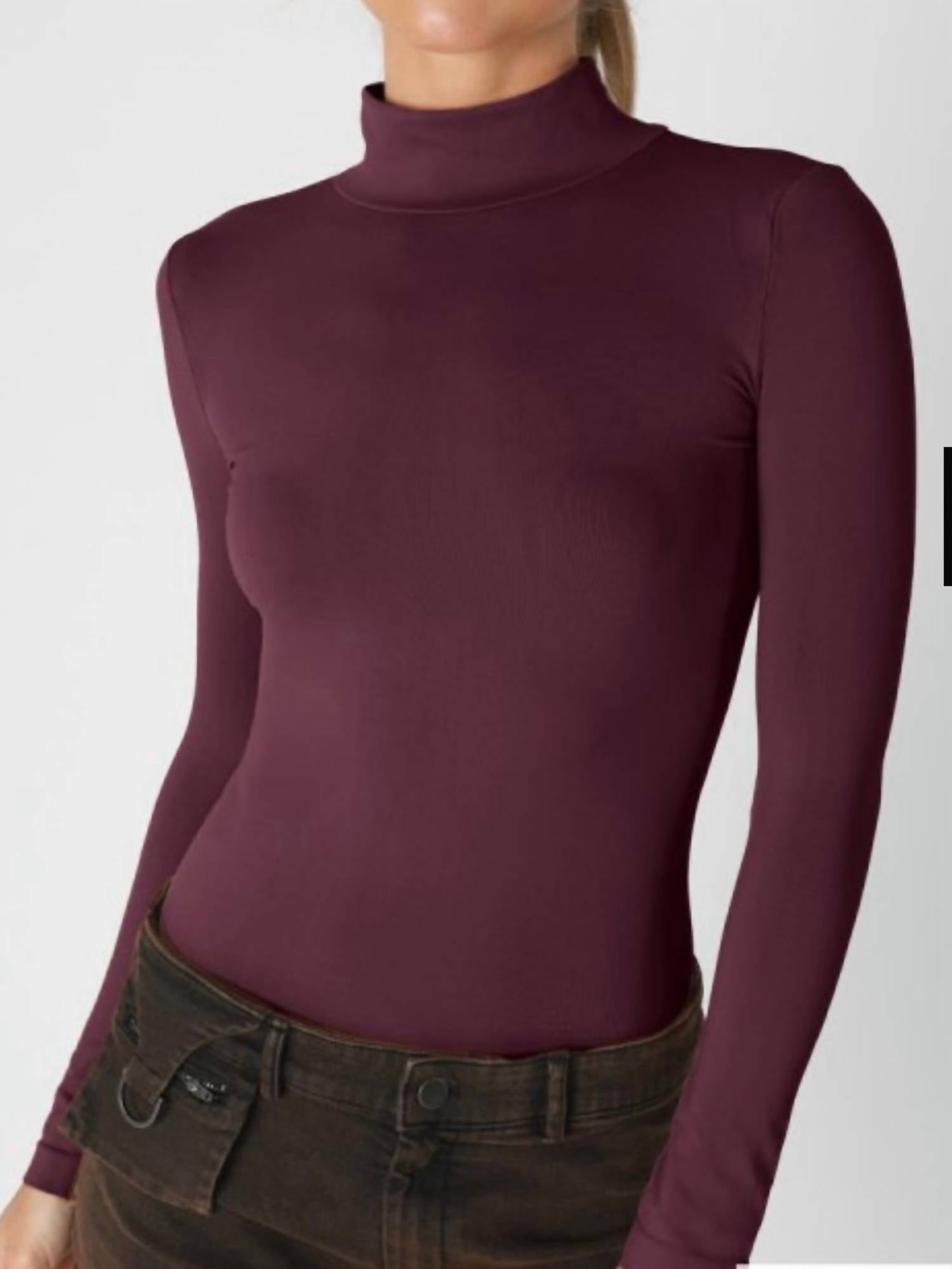 Nikibiki - Long Sleeve Mock Neck Top