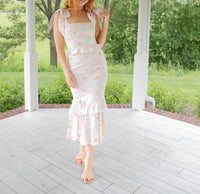 Mable - Bow-tiful Cropped Ruffle Midi Skirt Set