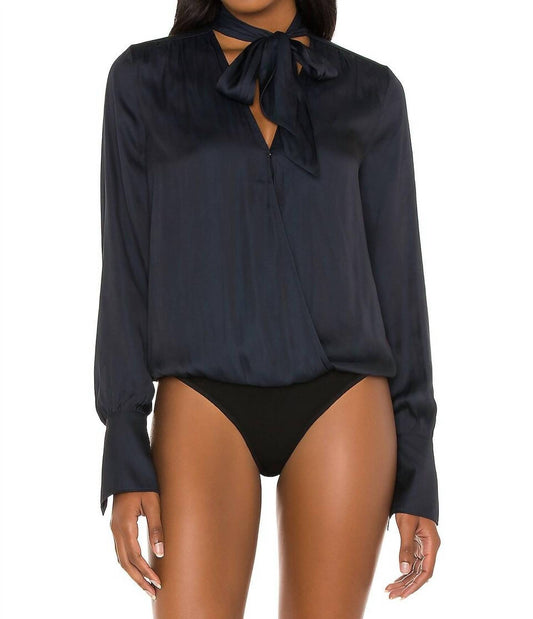 Paige - Saffron Tie-Neck Long-Sleeve Bodysuit