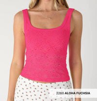 Nikibiki - Flock Floral Textured Lace Tank