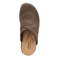 Clarks Women's Brynn Glide Clog in dark olive suede - women's shoe - view 6