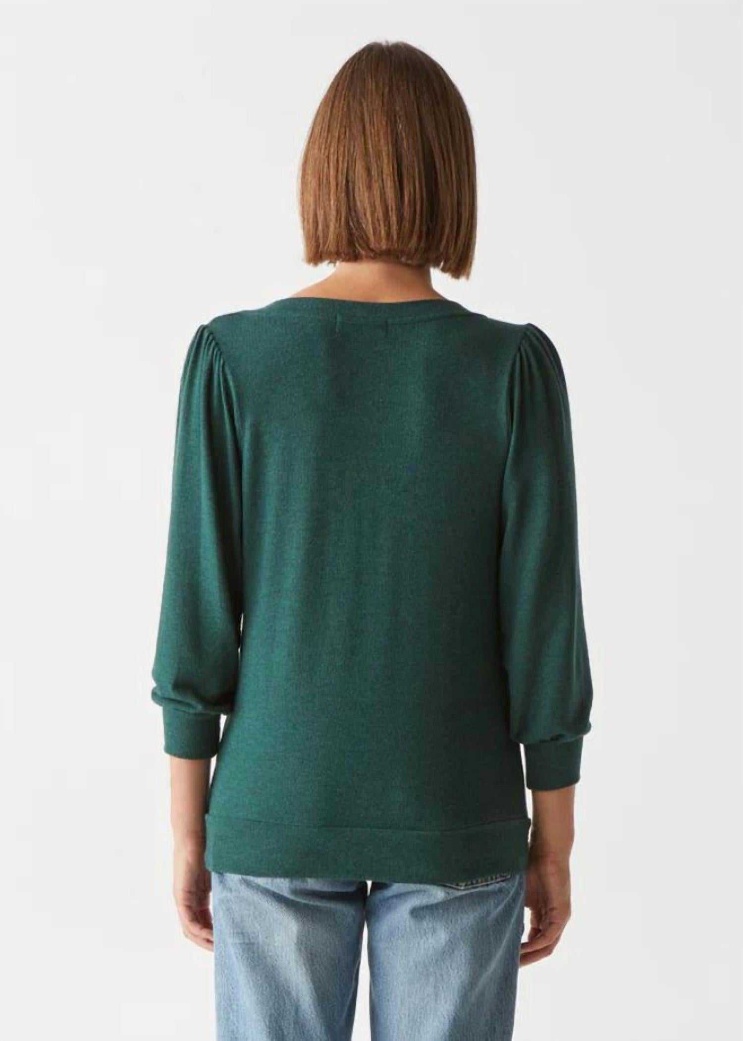 Michael Stars - Gabriella V Neck 3/4 Sleeves Sweatshirt