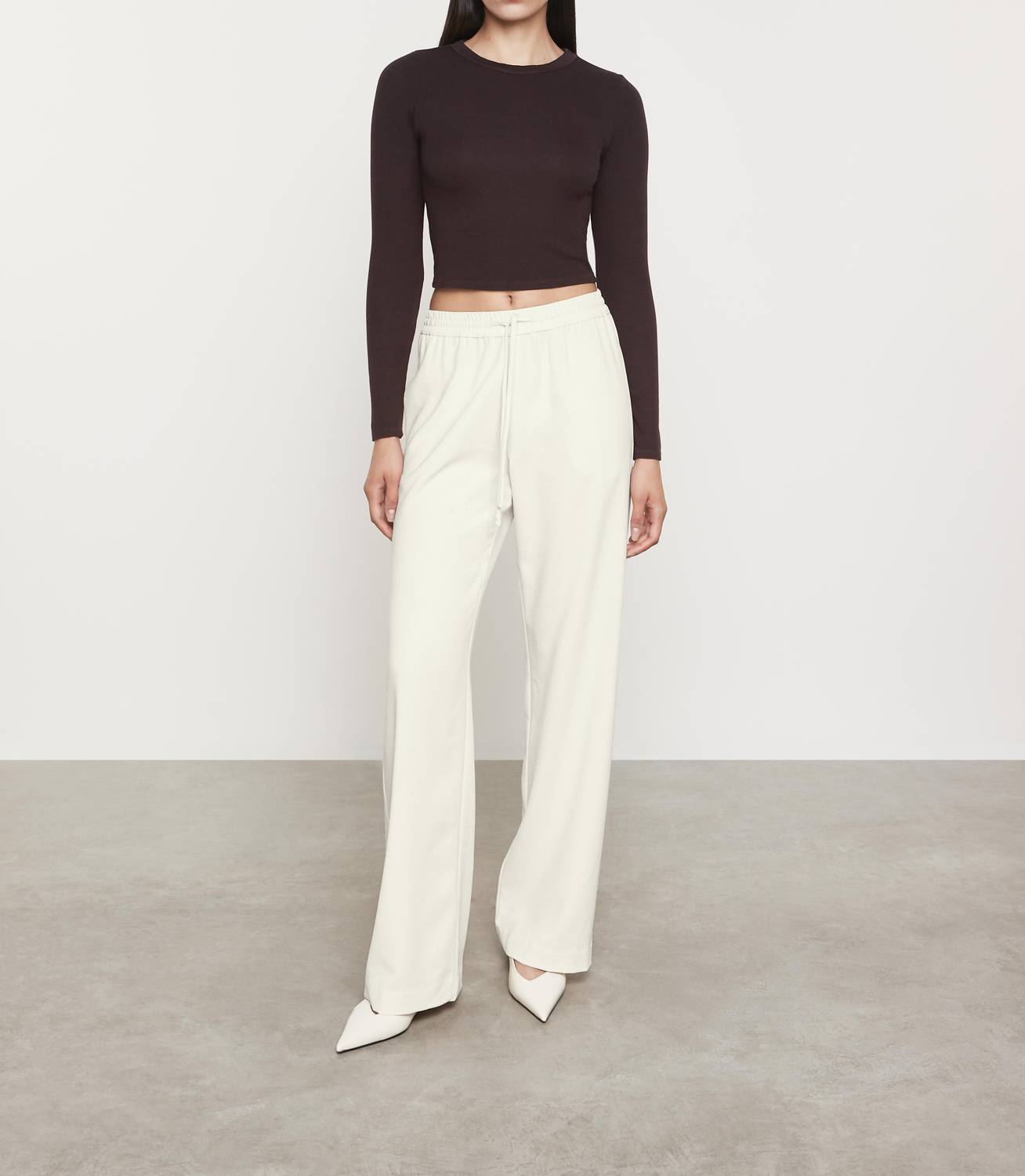 Enza Costa - Silk Knit Long Sleeve Tuck Top