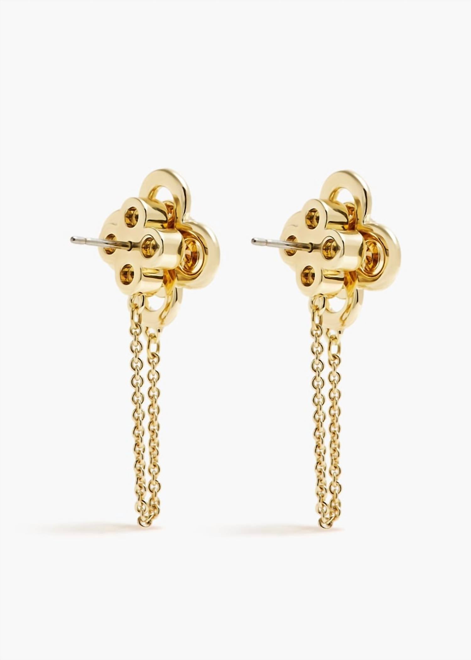 Tory Burch - Kira Clover Front-Back Clover Studs