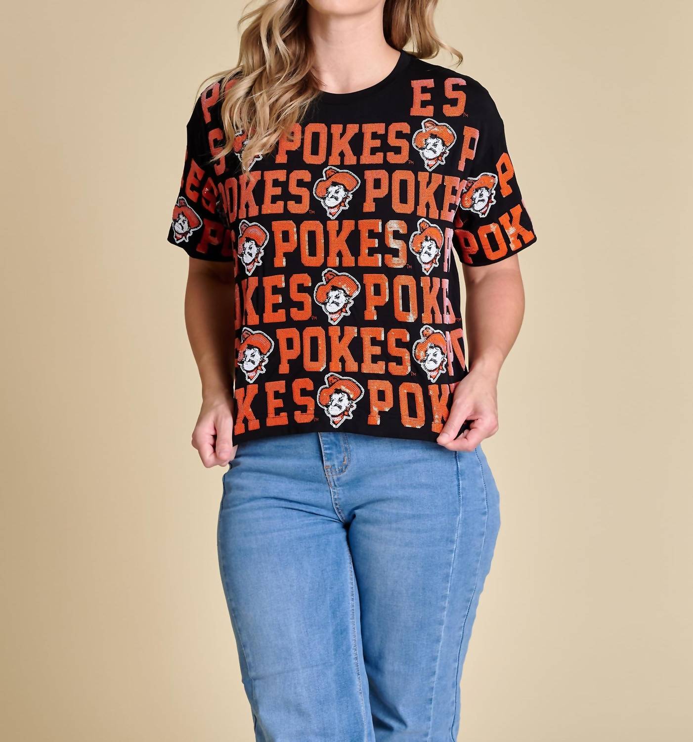 Stewart Simmons - Oklahoma State Sequin Repeat Tee