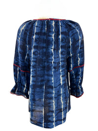 Multiples - Women's Tye Die Embroidered Peasant Top