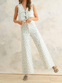 Miou Muse - Floral Print Stretch Denim