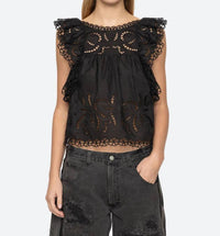Sea - Marja Embroidery Flutter Tank Top