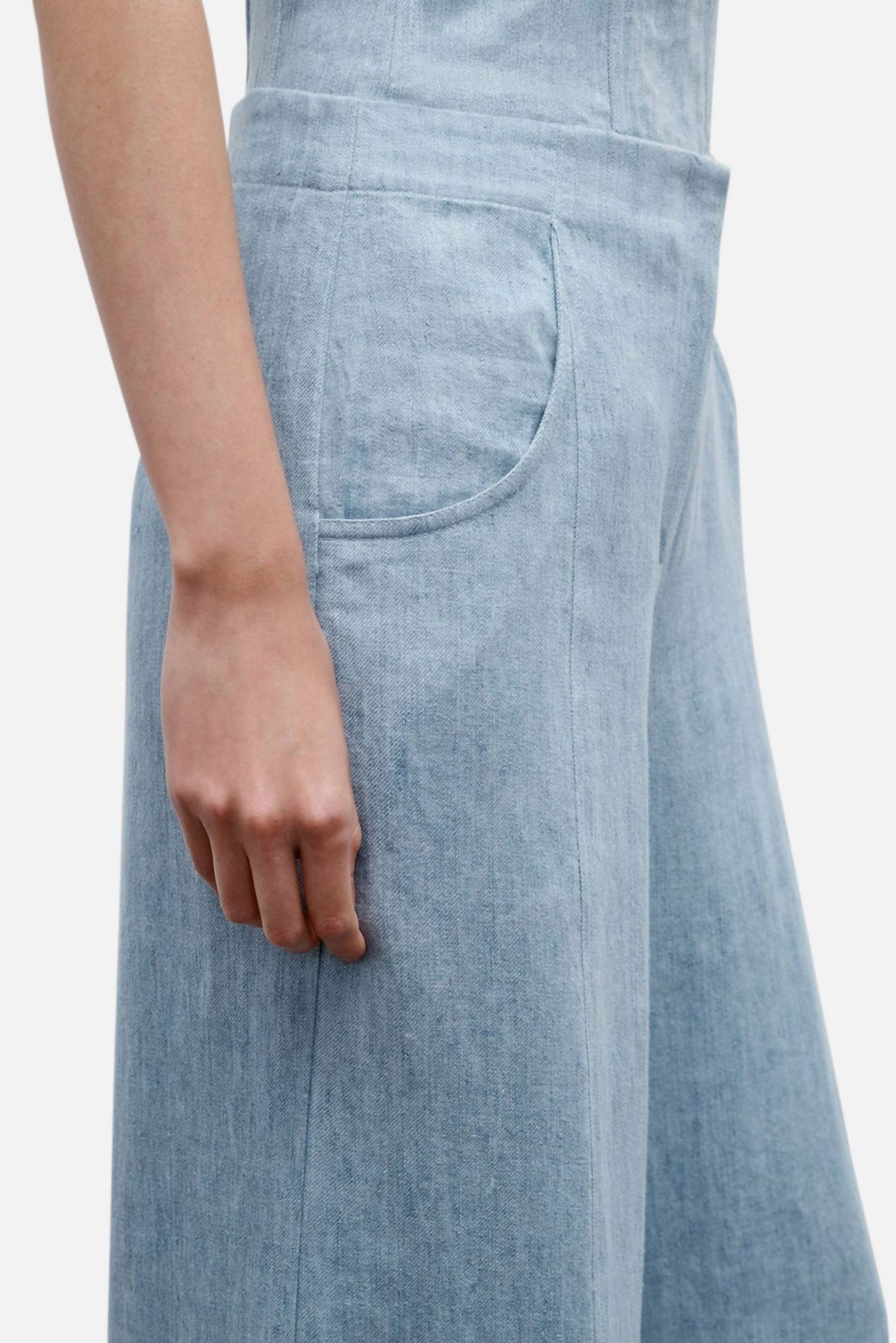 TWP Demie Pants in light indigo - women's jeans - detail view