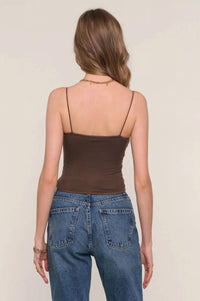 heartloom Junie Camisole Top in espresso - women's shirt - alternate view