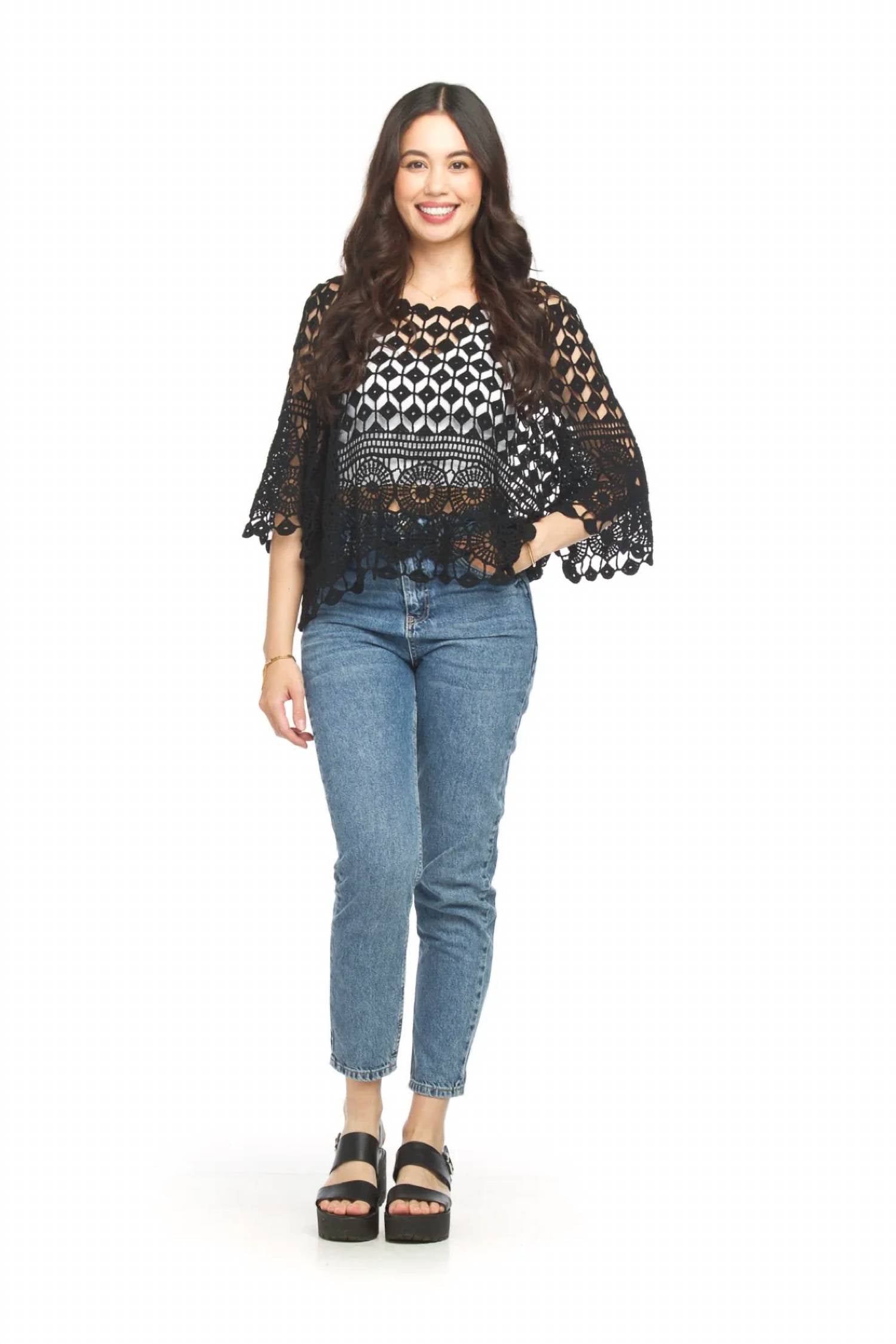 Papillon - Cropped Lace Crochet Pullover
