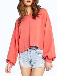 PROJECT SOCIAL T Baylee Cutout Back Sweatshirt in orange - women's top