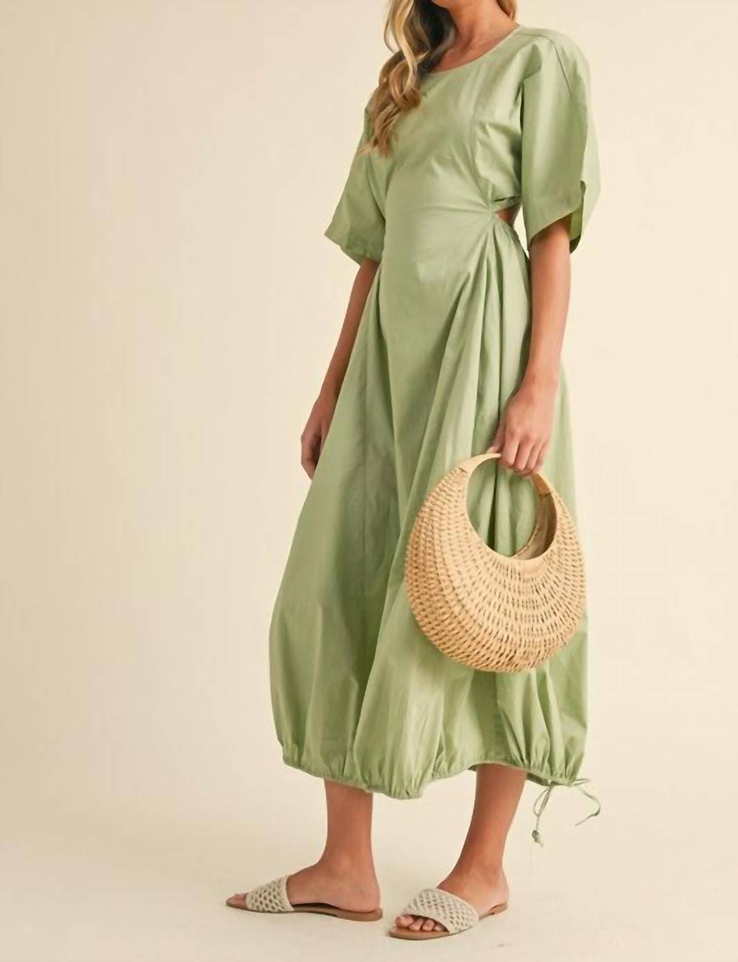 Klesis - Drawstring Open Back Dress