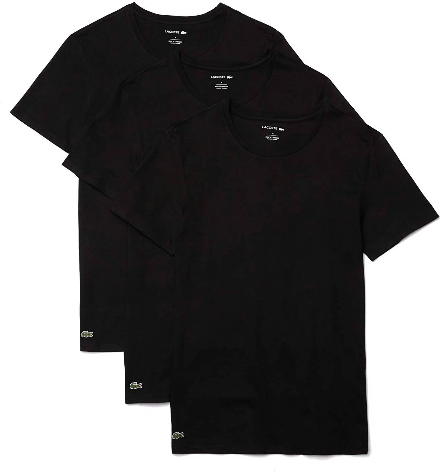 Lacoste - Men's Essentials Three Pack Crew Neck T Shirts Set