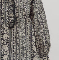 Entro - Floral Striped Flounced Top