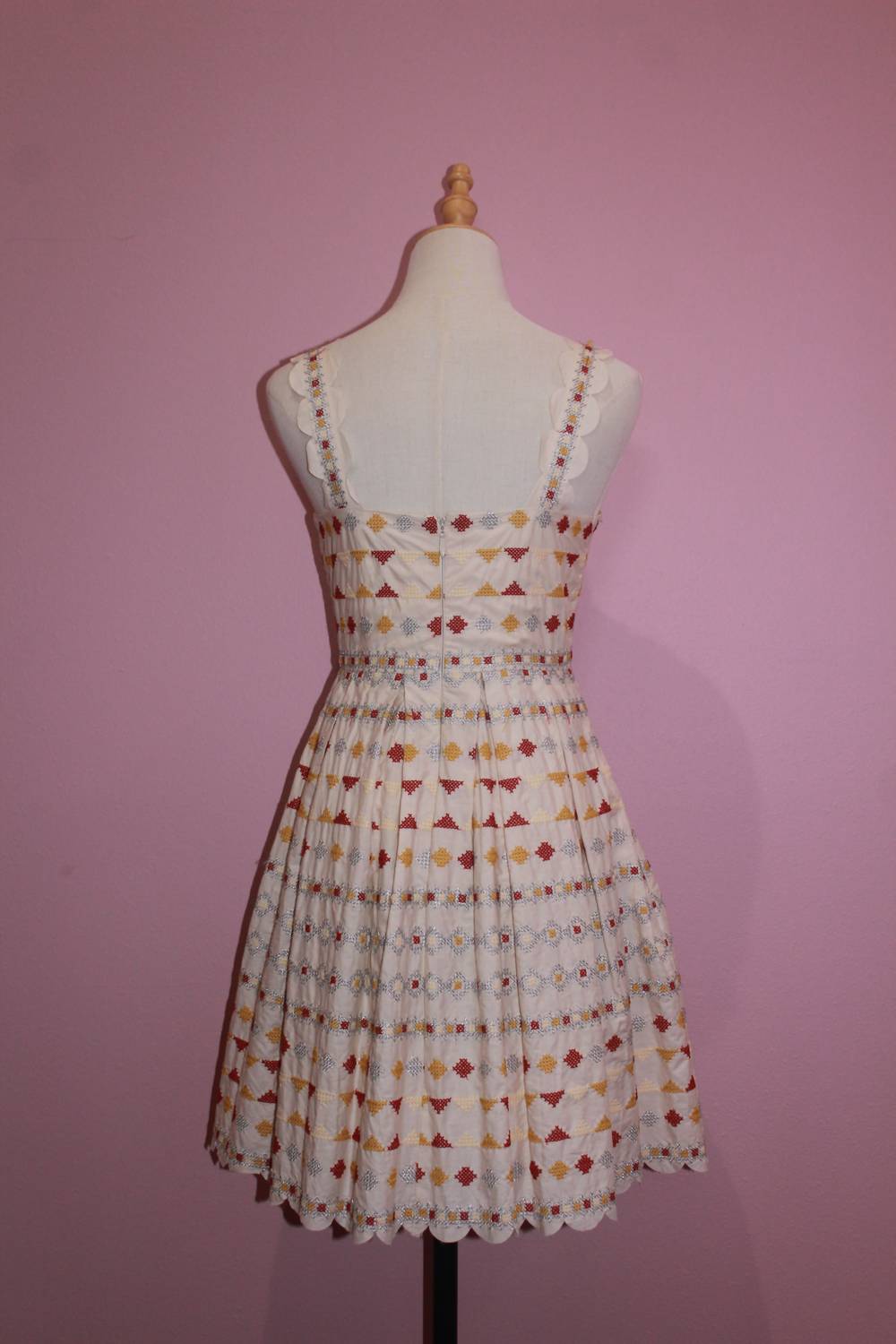 Just Me - Lurex Embroidered Mini Dress