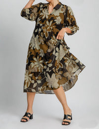 Umgee - Floral Print Midi Dress