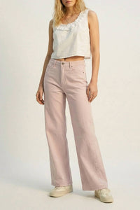 Q2 - Wide Leg Trousers With Twill