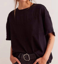 Free People - Giana Lace Trim Tee