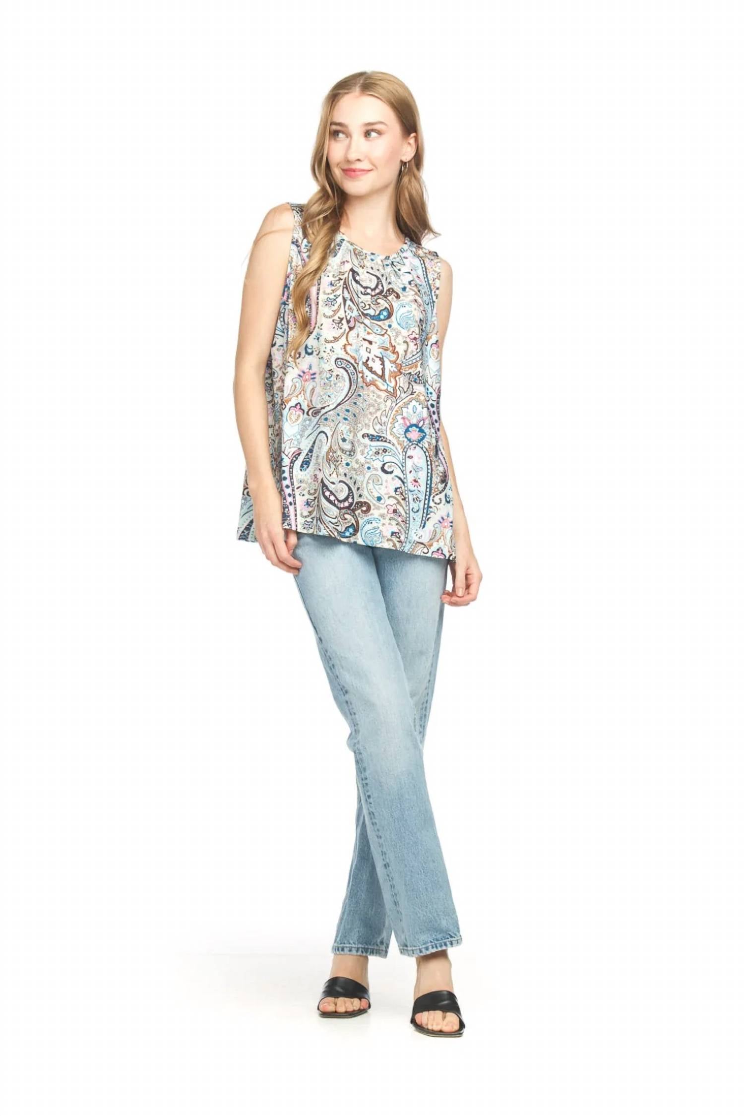Papillon - Paisley Stretch Pleated Top