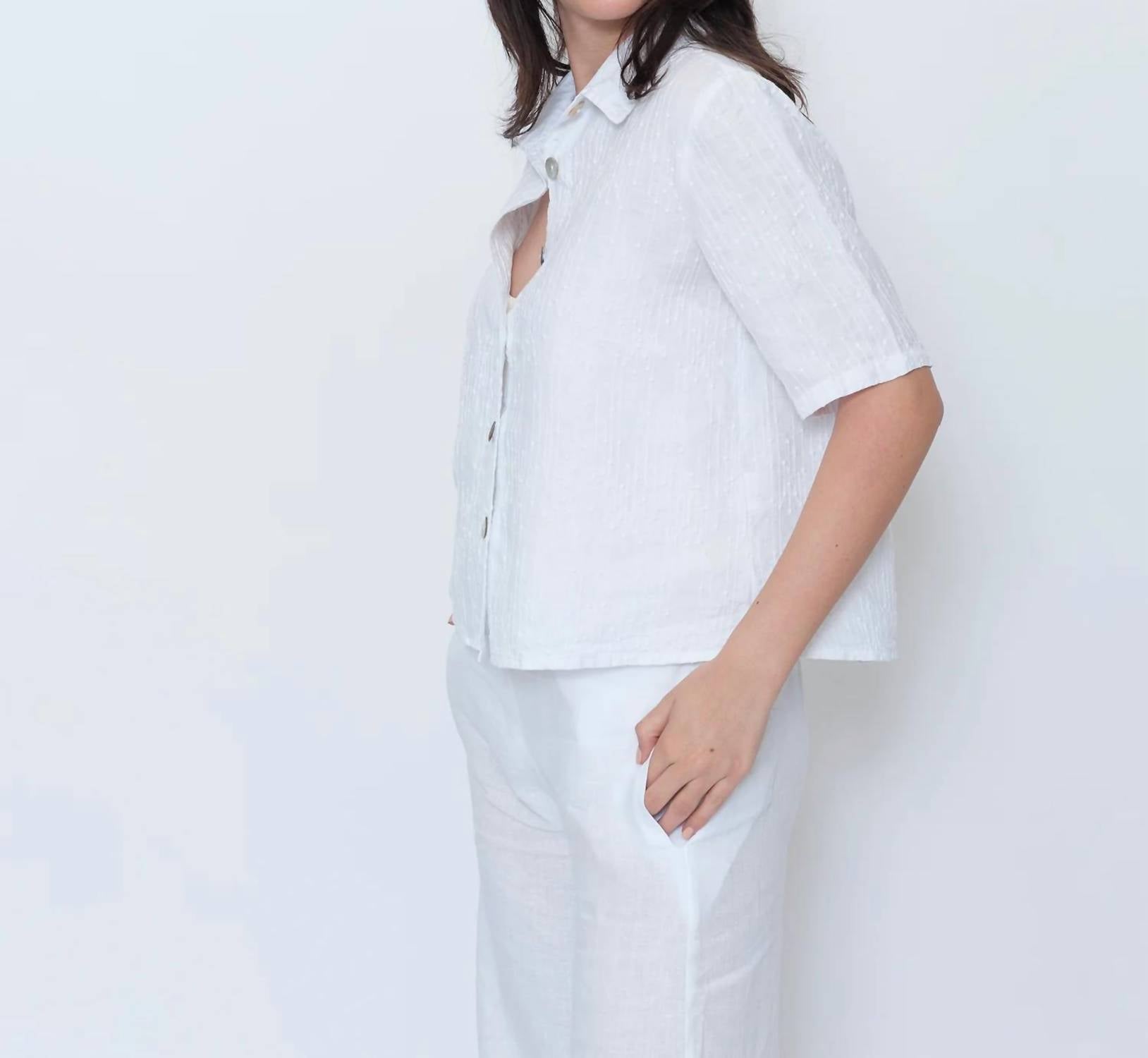 Blueberry - Cropped Camp Shirt