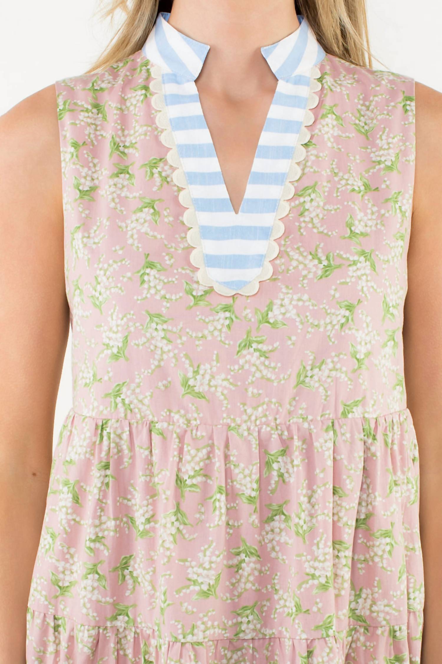 THML Sleeveless Flower Dress in beige - women's dress - view 6