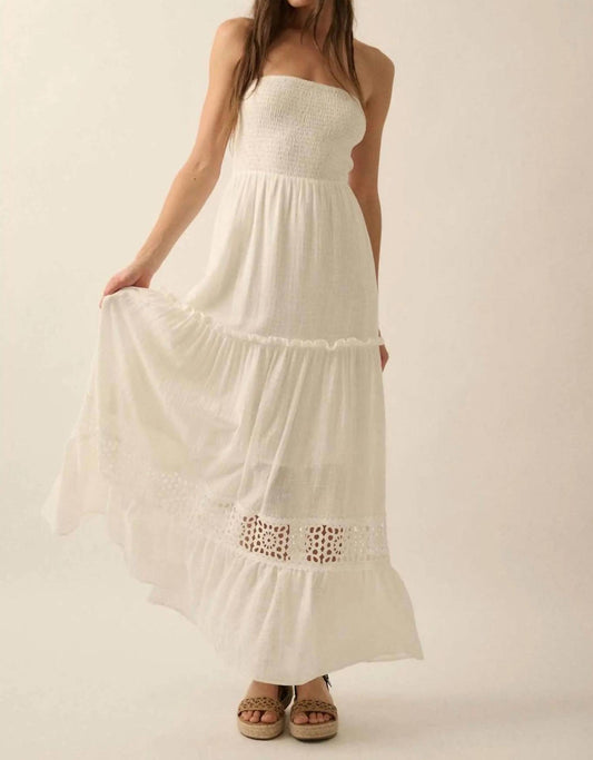 Promesa - Free At Heart Lace-inset Strapless Maxi Dress