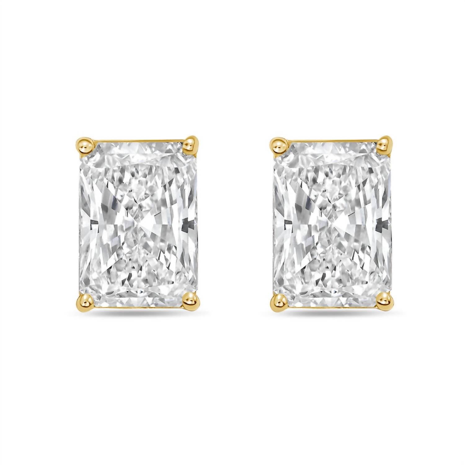 Diana M Jewels - Women's Radiant Lab-grown Diamond Stud Earrings (5.00 Tcw) - Statement