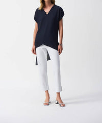 Joseph Ribkoff - V-neck Lightweight Asymmetric Top