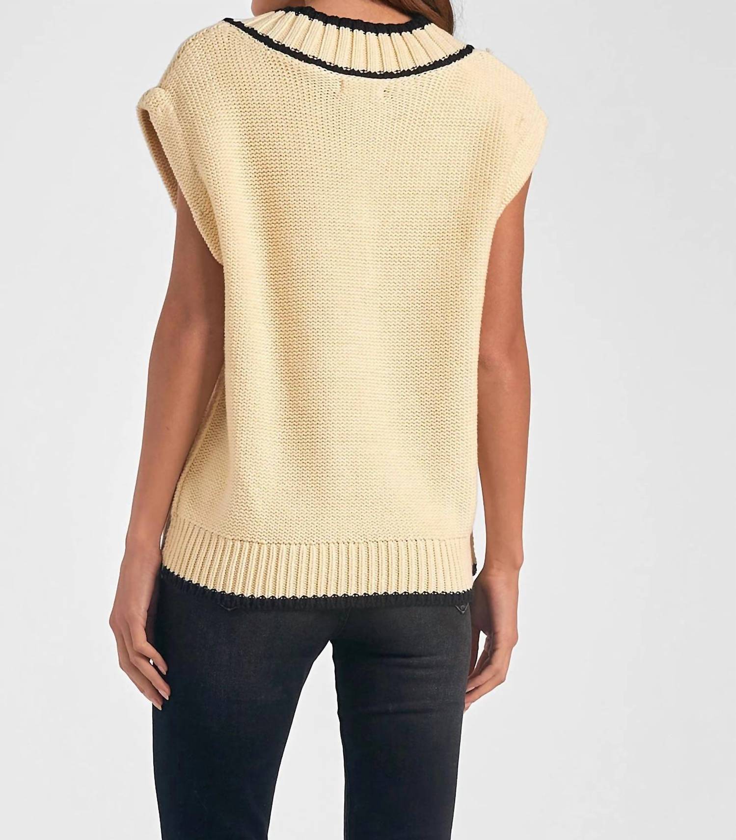 Elan - Cap Sleeve V-neck Sweater
