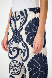 Trina Turk Clip Jacquard Pant in blue white - women's pants - alternate view
